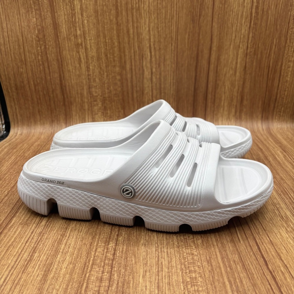 Cole Haan Zerogrand 360 Slide Sandals White Mens Size 11 Lightweight Comfort